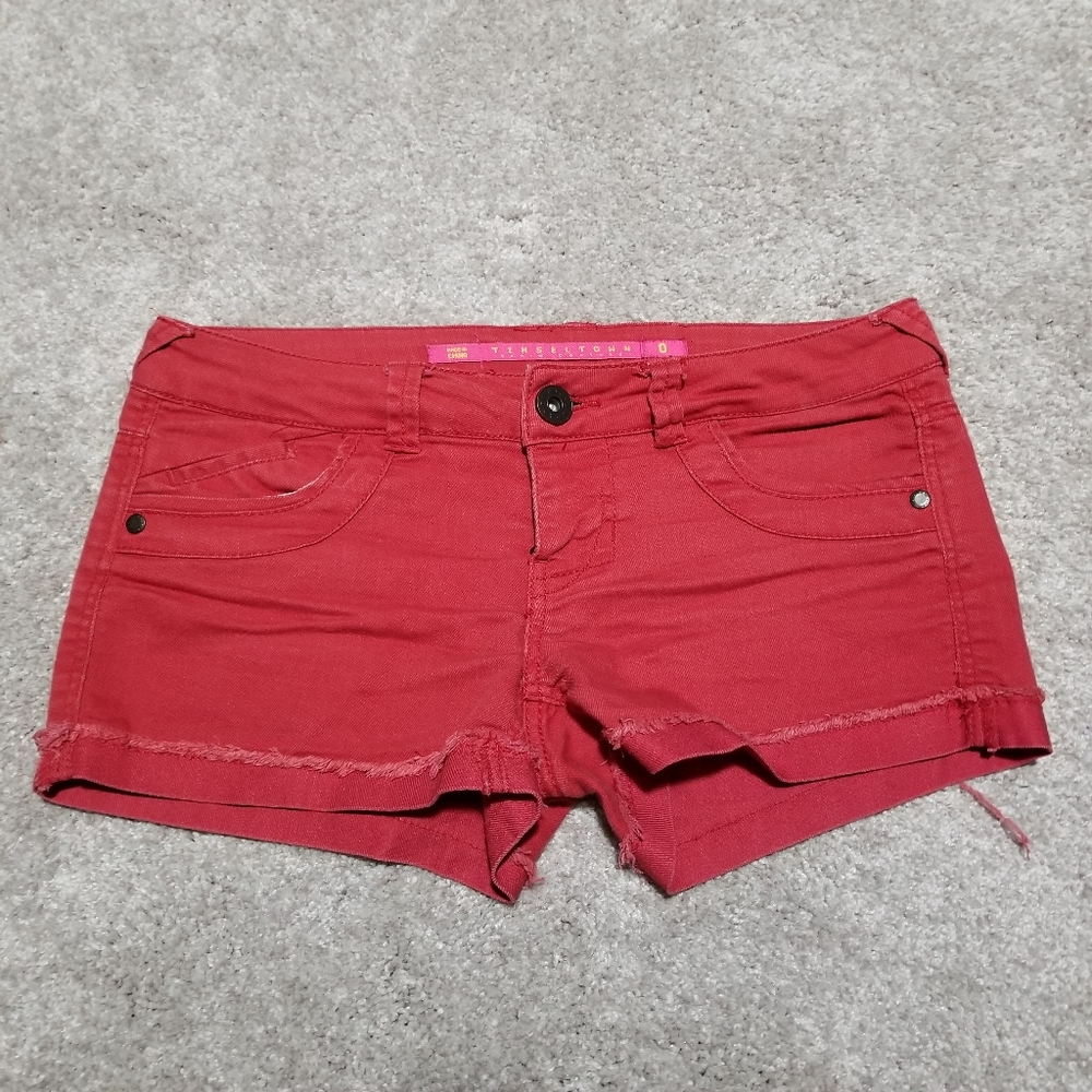 🍎Tinseltown Red Jean Shorts